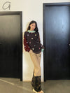 YANYAN KNITS satin turtleneck sweater YYK-YYW23-1731-SH dark gray